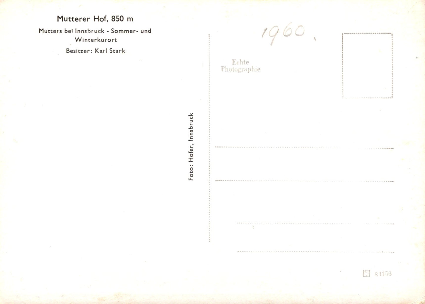 Austria Postcard - Mutterer Hof, Mutters Bei Innsbruck   SW19045