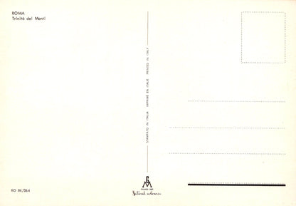 Back of a postcard with 'Roma Trinitá dei Monti' text on a yellowish background