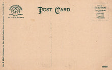 Load image into Gallery viewer, Back of a vintage postcard with text and a logo on a beige background
