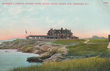 Load image into Gallery viewer, Vintage postcard of a summer home named Bleak House on Ocean Ave, Newport, RI.
