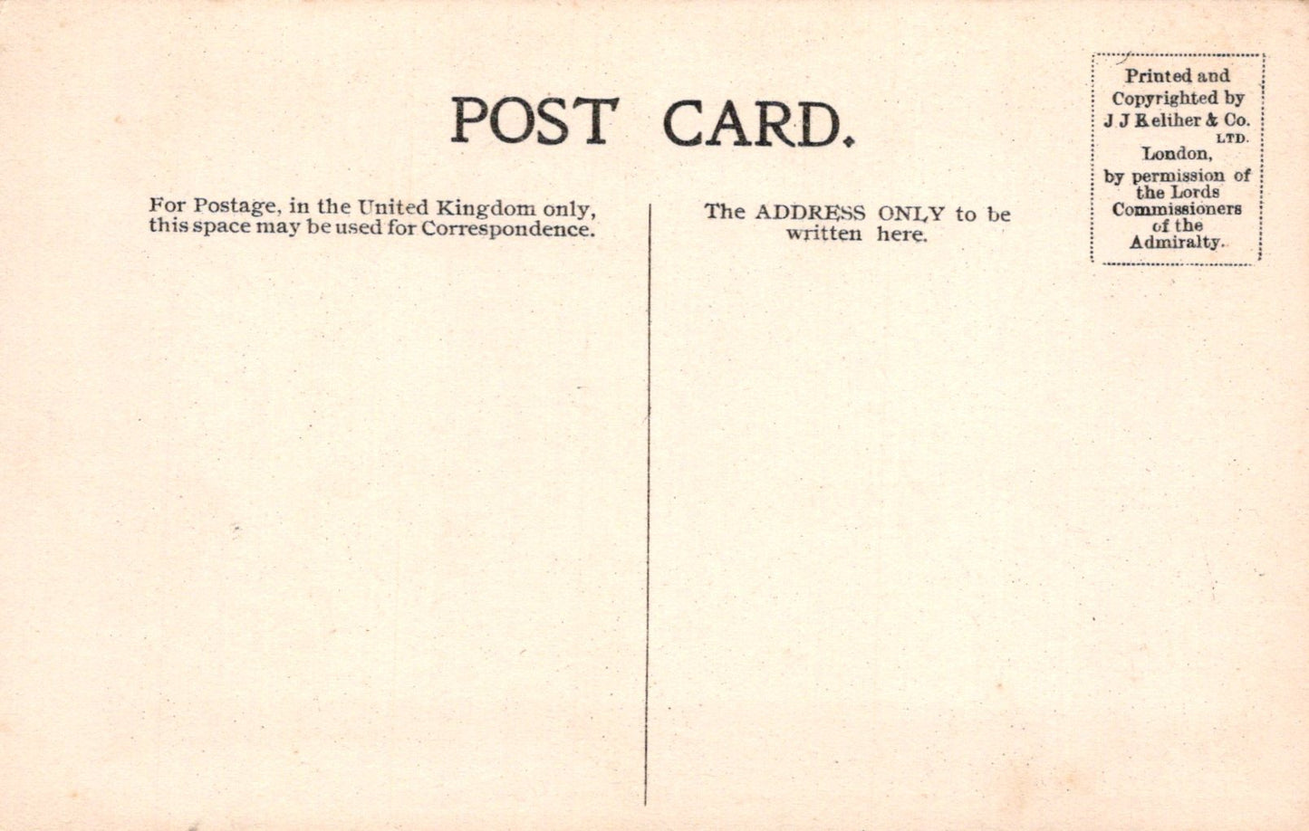 Vintage postcard with text and a small box on a beige background
