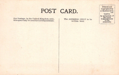 Vintage postcard with text and a small box on a beige background