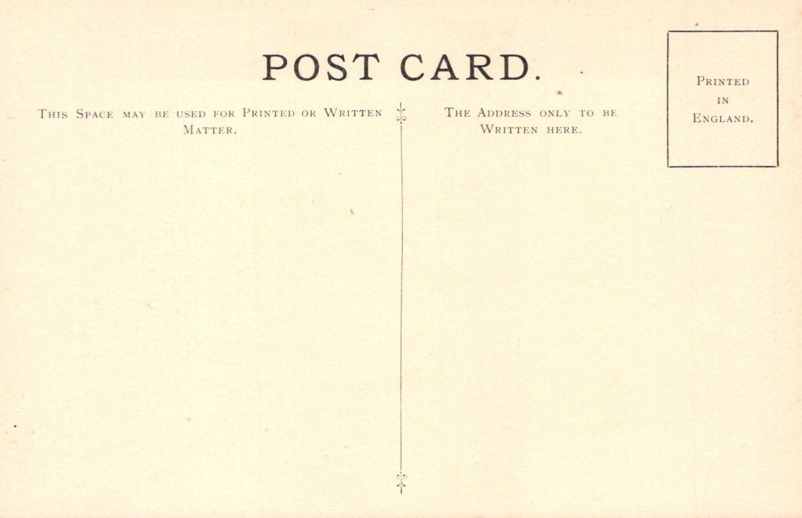 Vintage postcard with text and a line for address on a beige background