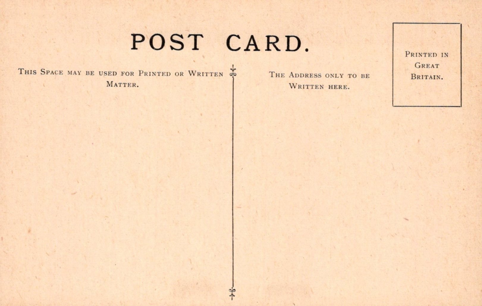 Vintage postcard with printed text and design elements on a beige background