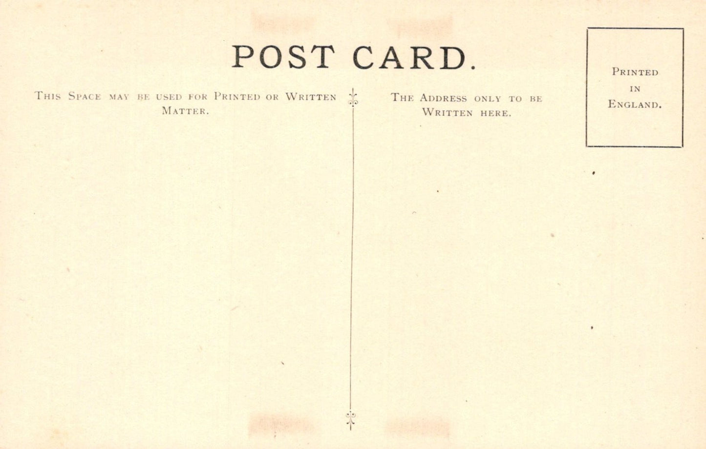 Vintage postcard with text and a line for address on a beige background