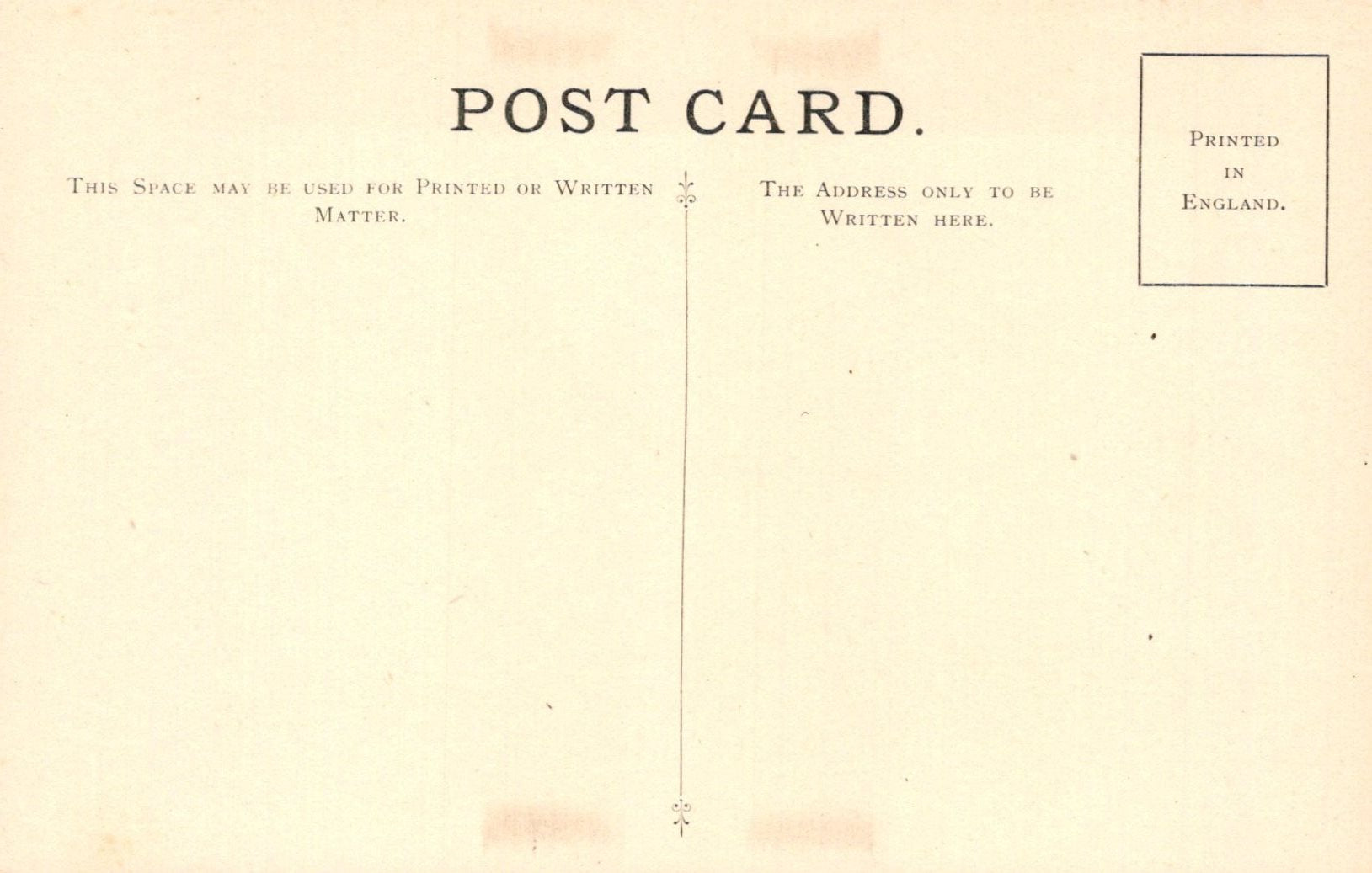 Vintage postcard with text and a line for address on a beige background