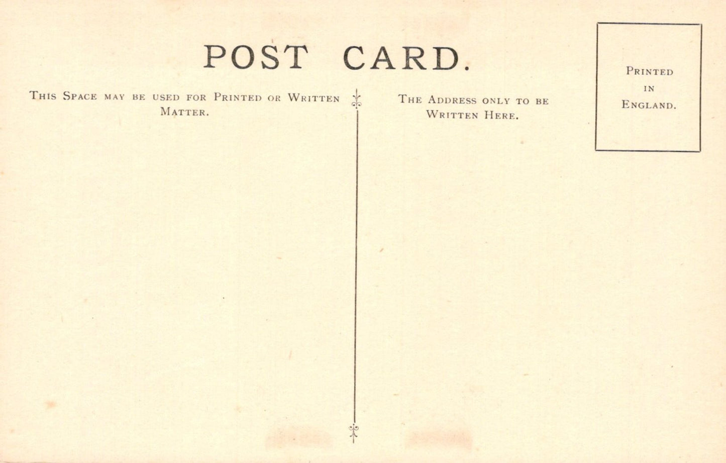 Vintage postcard with printed text and a flag design on a beige background