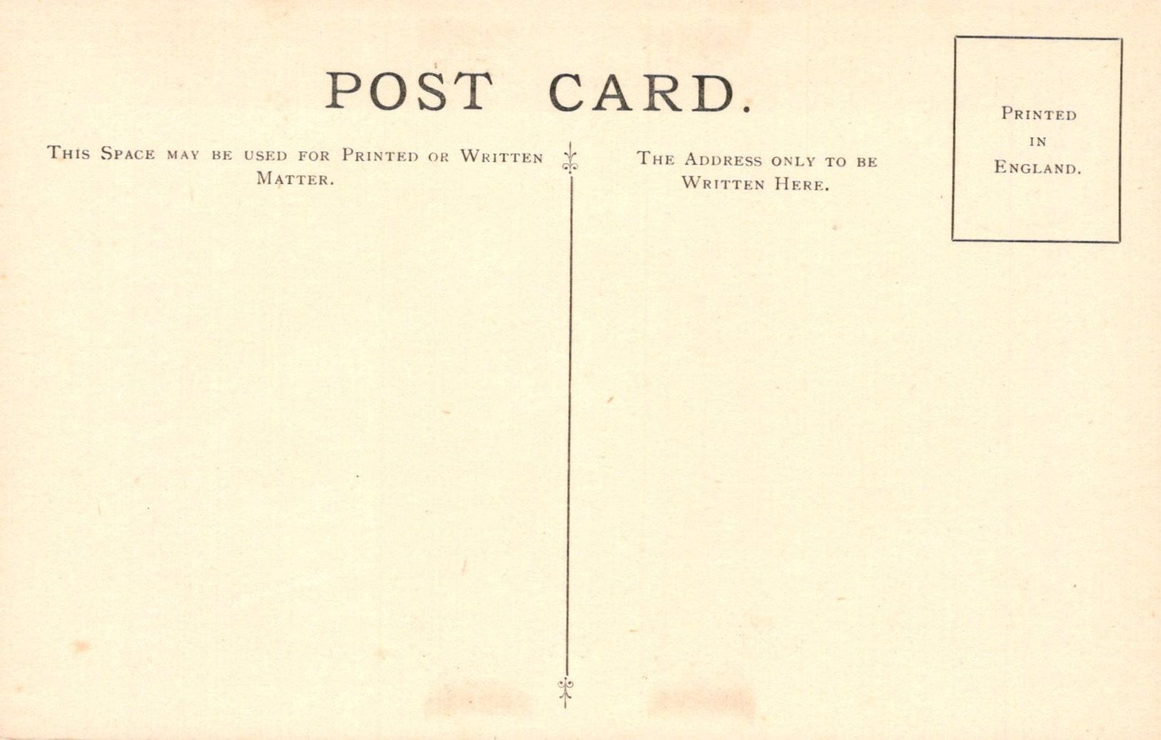Vintage postcard with printed text and a flag design on a beige background