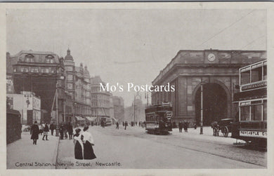 Northumberland Postcard - Newcastle Central Station and Neville Street  SX220