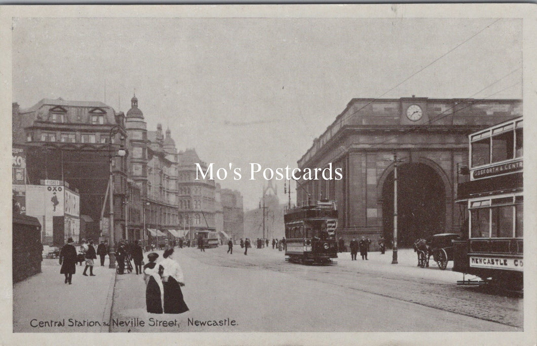 Northumberland Postcard - Newcastle Central Station and Neville Street  SX220