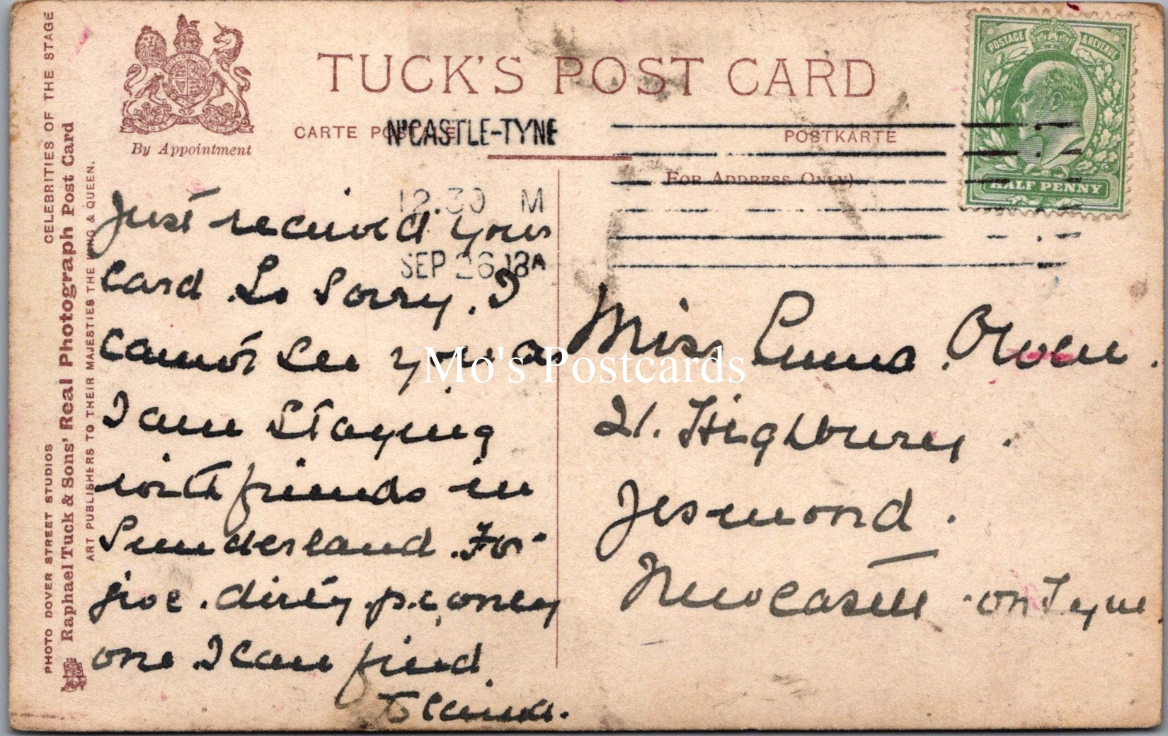 Actress Postcard - Miss Jean Aylwin, Scottish Actor and Singer  SX143