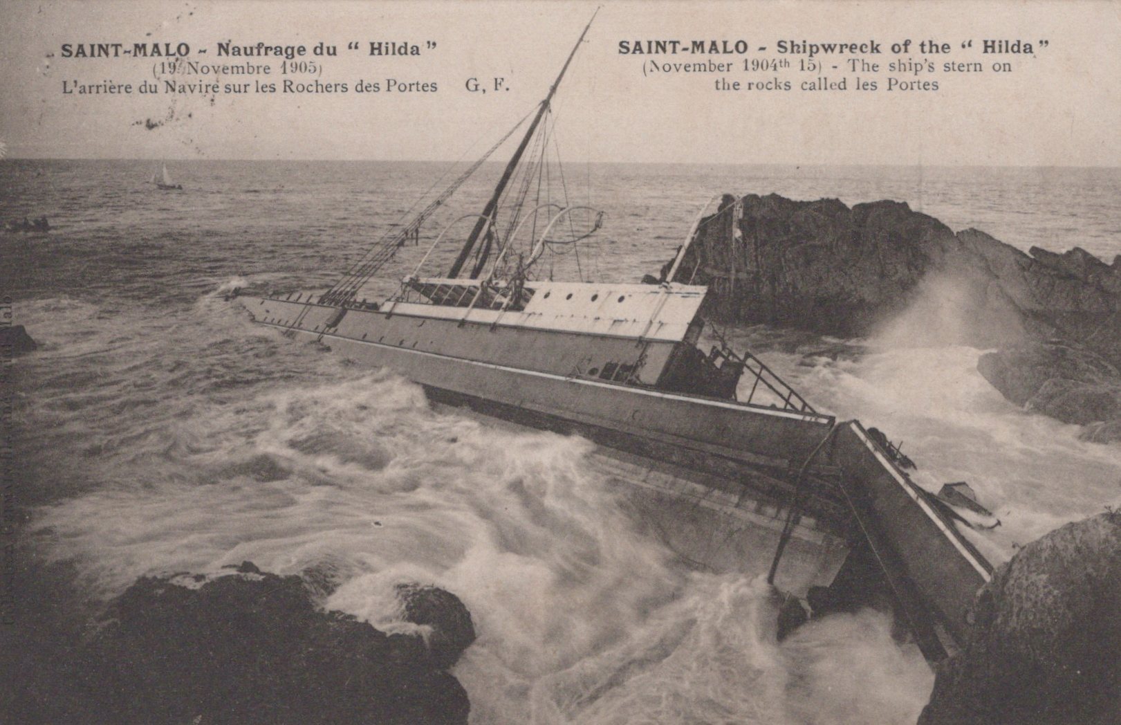 France Postcard - Saint-Malo, Shipwreck of The "Hilda" VT559