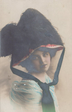 Glamour Postcard - Young Lady Wearing a Large Fashionable Bonnet  VT624