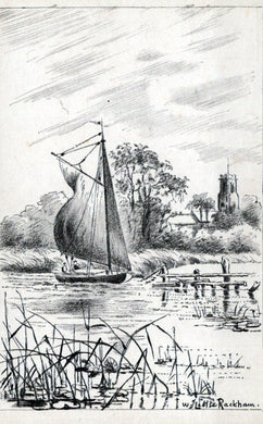Norfolk Postcard - Ranworth Dyke, Yacht Leaving   SW18367