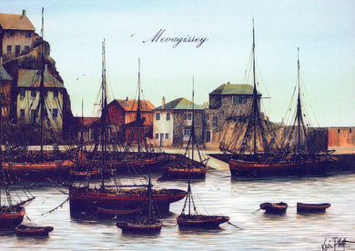Cornwall Postcard - Mevagissey Harbour, Artist Kevin Platt   SW18079