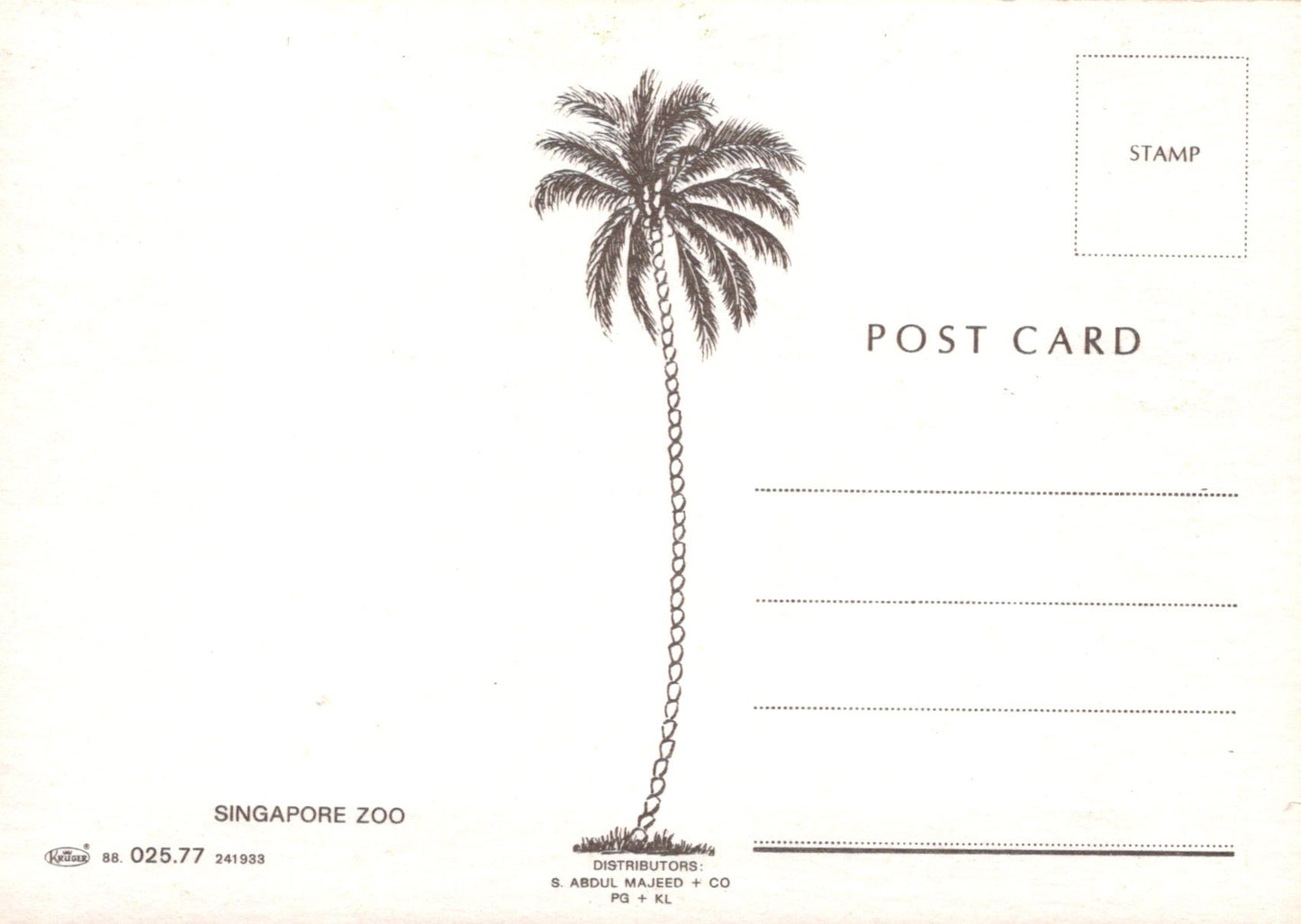 Animals Postcard - Monkeys in Singapore Zoo  SW18097