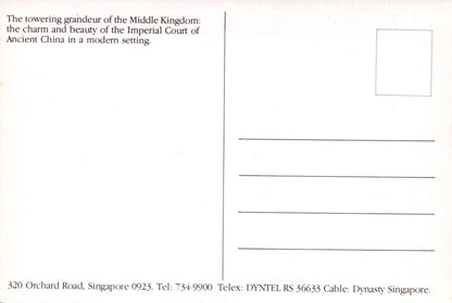 Singapore Postcard - The Dynasty Hotel  SW18122