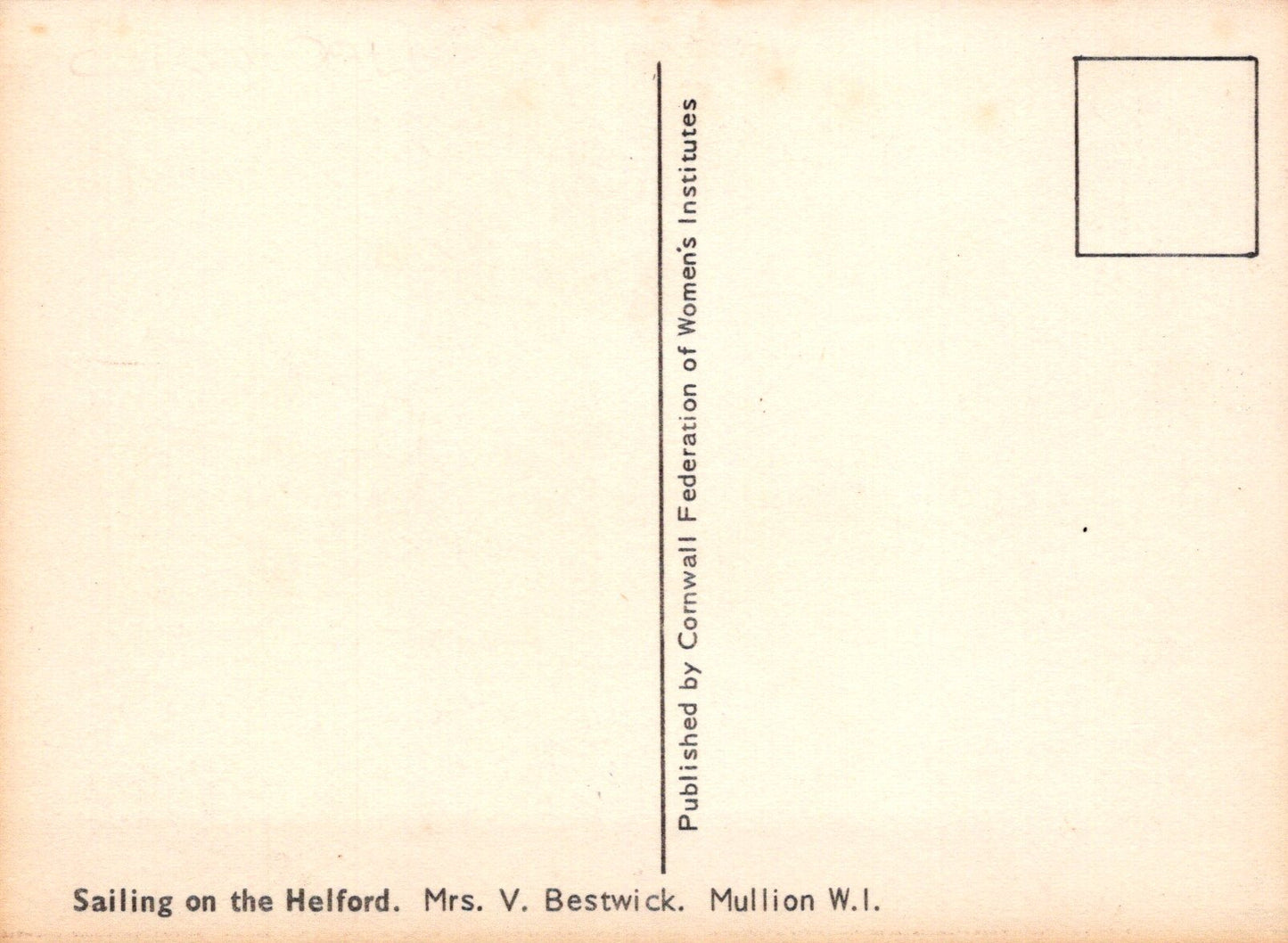 Cornwall Postcard - Sailing on The Helford River  SW18131