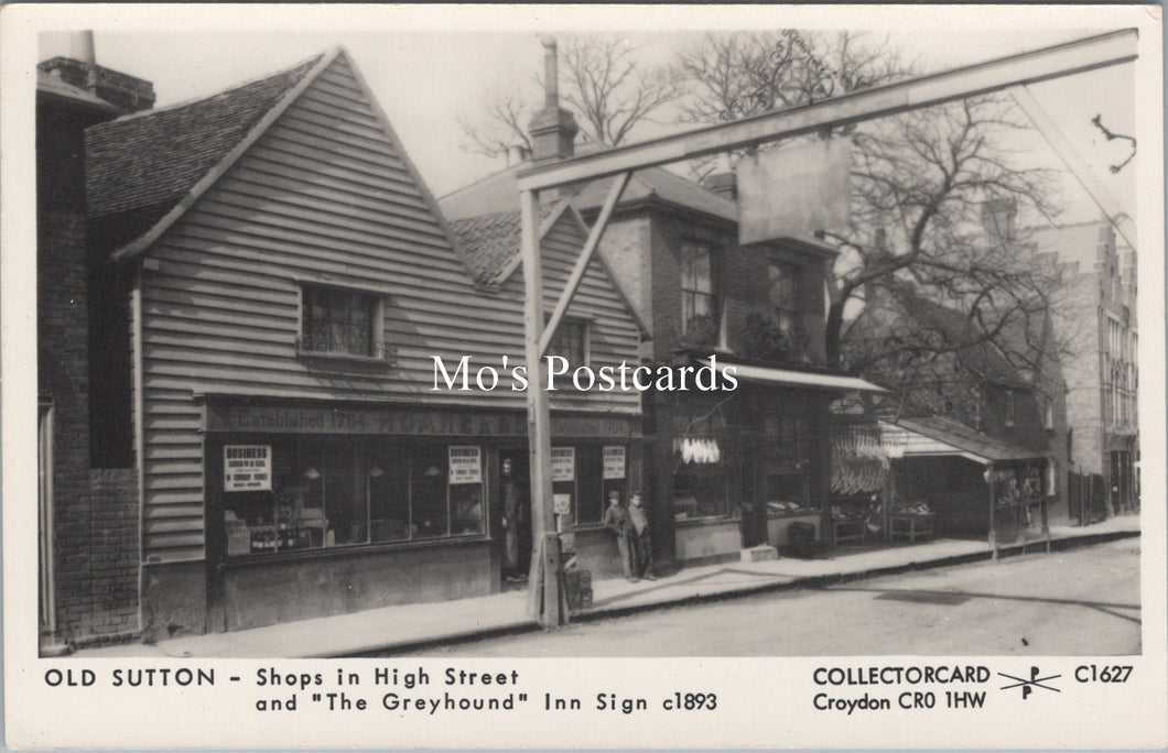 London Postcard - Old Sutton, Shops in High Street  SW17533