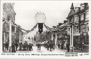 London Postcard - Old Sutton, Spring Show 1908 High Street  SW17542