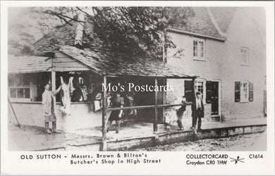 London Postcard - Old Sutton Butcher's Shop in High Street   SW17546