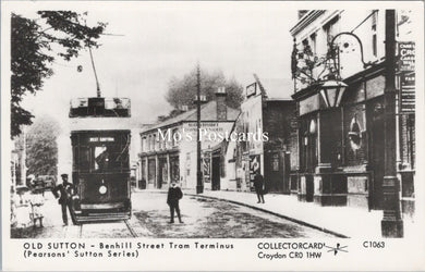 London Postcard - Old Sutton, Benhill Street Tram Terminus  SW17547
