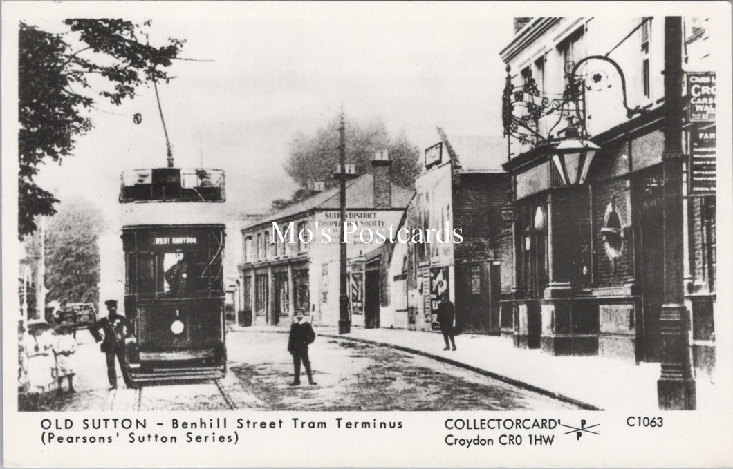London Postcard - Old Sutton, Benhill Street Tram Terminus  SW17547