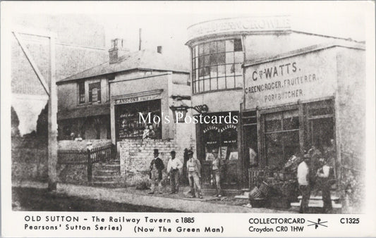 London Postcard - Old Sutton, The Railway Tavern c1885 -  SW17565