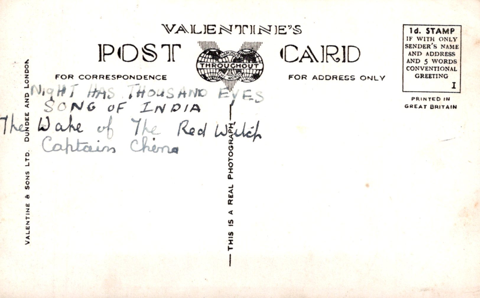 Theatrical Postcard - Film Actress Gail Russell  SW18807