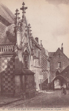 Vintage photograph of a building with decorative architecture in Saint-Valery-sur-Somme, France.