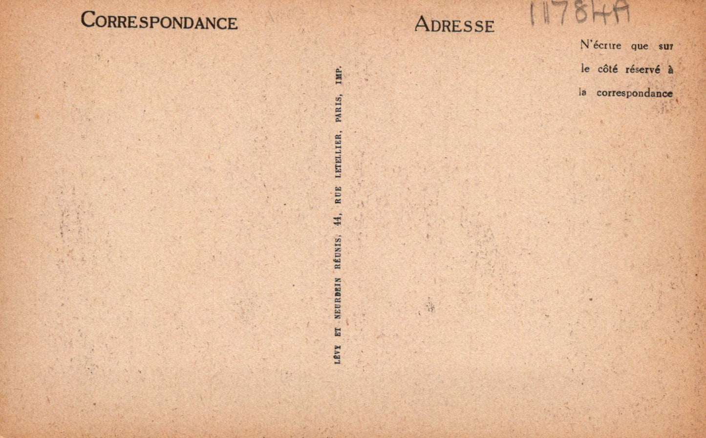 Vintage-style letterhead with text and a large number on a beige background