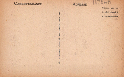 Vintage-style letterhead with text and a large number on a beige background
