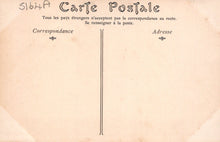 Load image into Gallery viewer, Vintage French postcard with text and a vertical line for writing address and correspondence.
