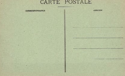 Vintage green postcard with text and address lines