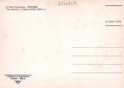 Vintage postcard with text and a light pink background