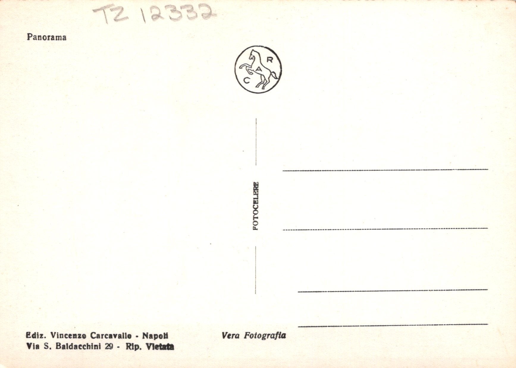 Back of a postcard with text and a logo, featuring a light yellow background.