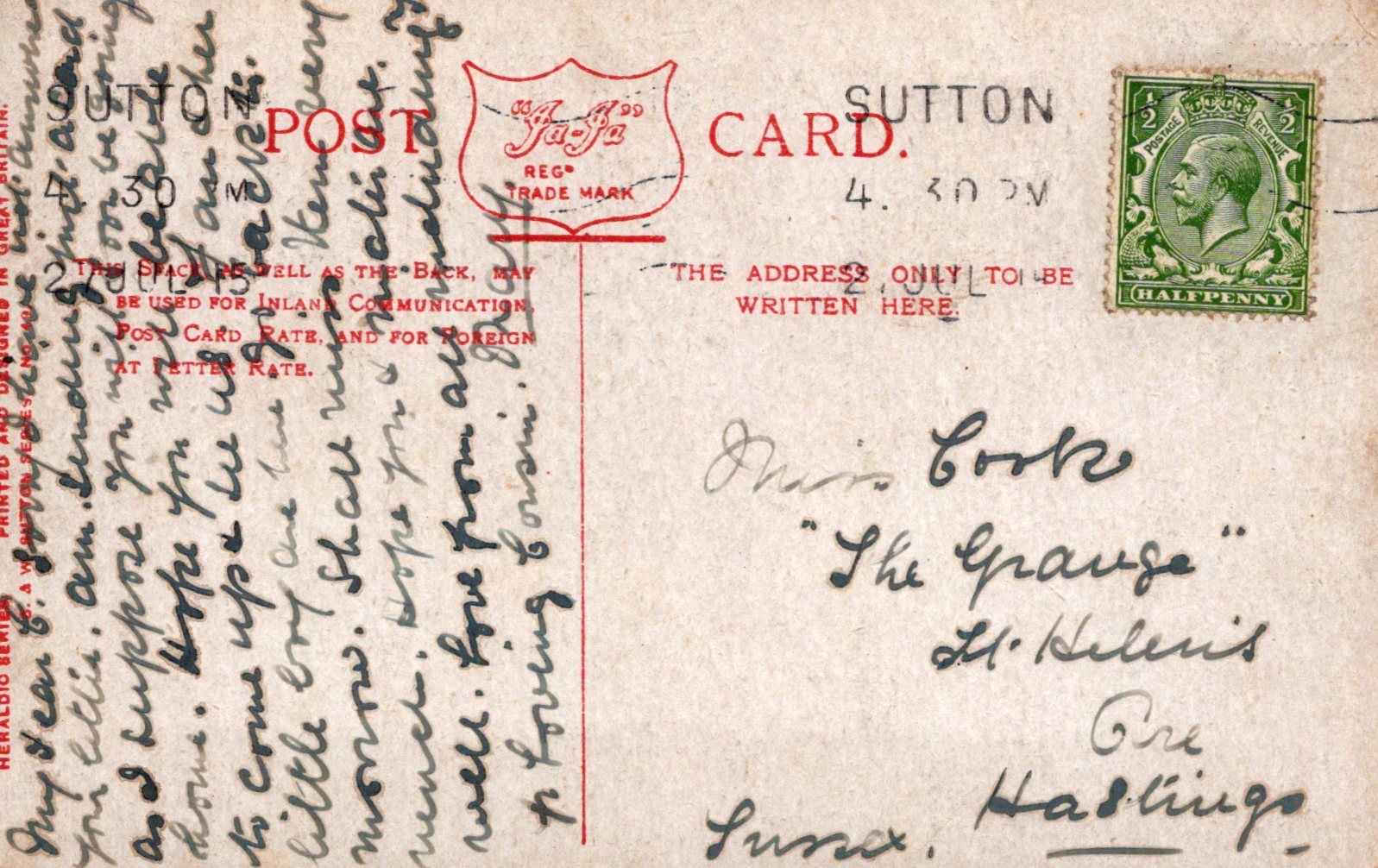 London Postcard - The Green, Sutton  SW19338