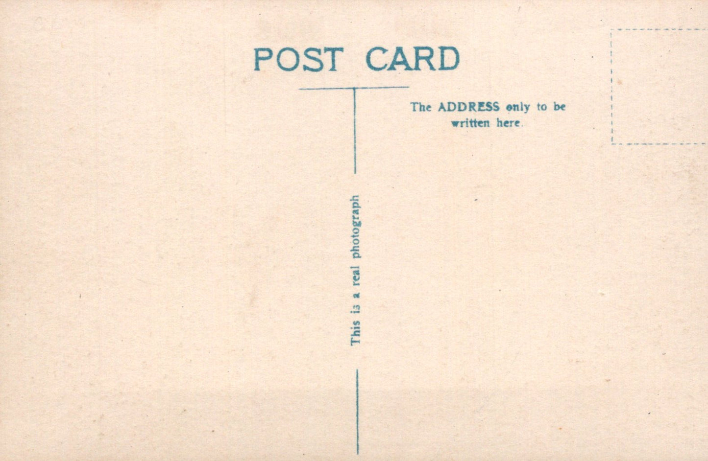 Vintage-style postcard with text and a line for address