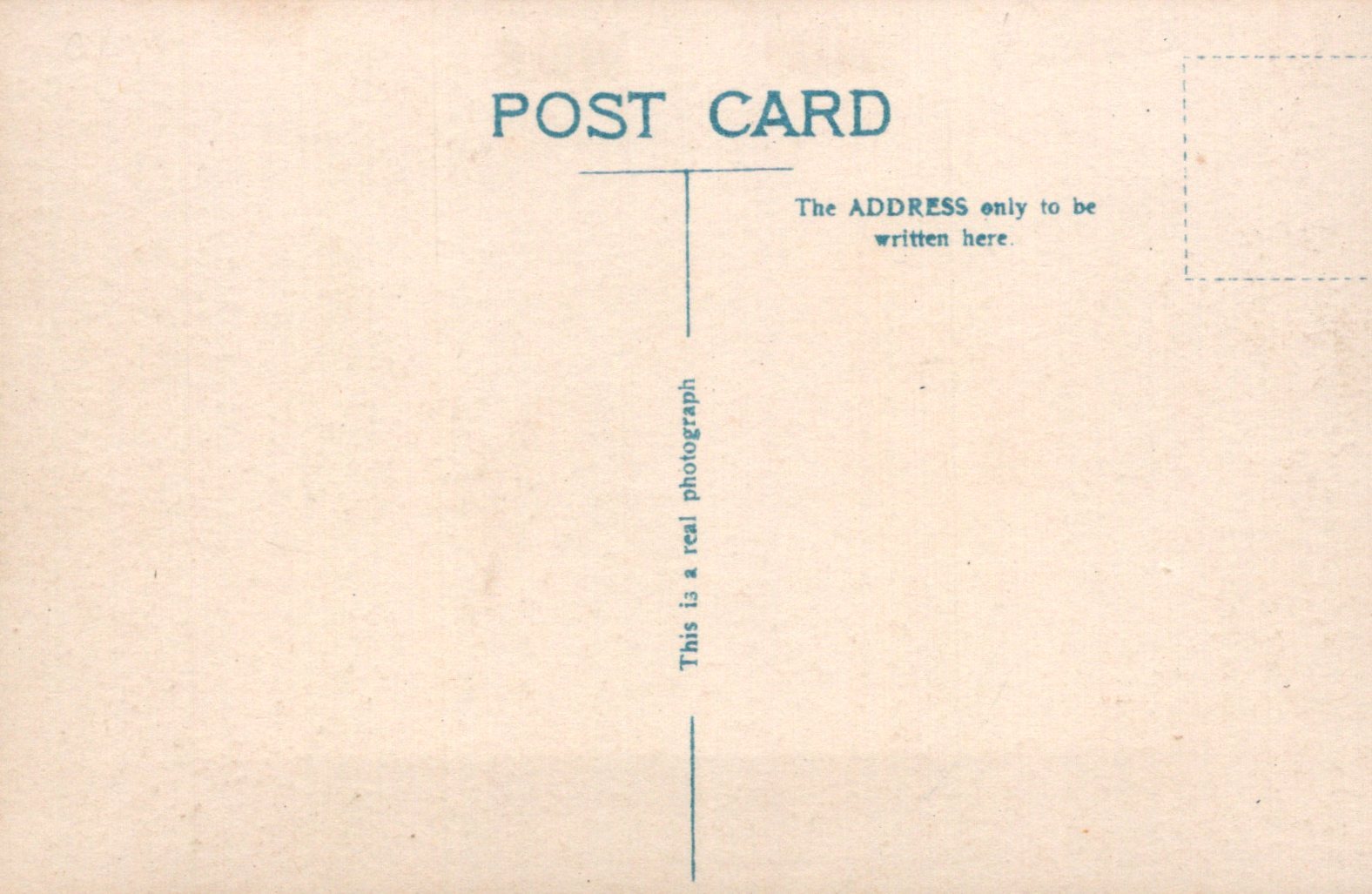 Vintage-style postcard with text and a line for address