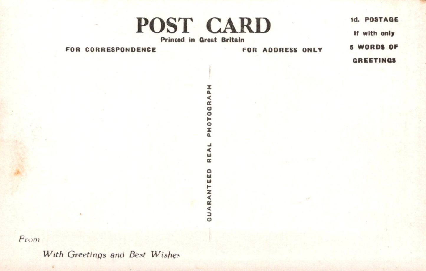 Vintage postcard with text and a light background