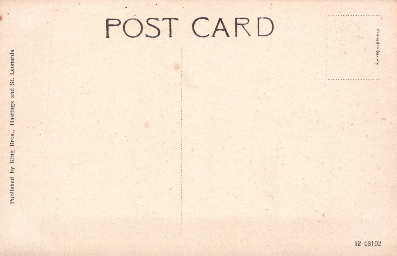 Back of a postcard with 'POST CARD' text and beige color.