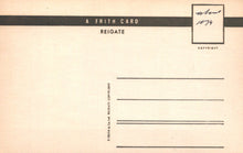 Load image into Gallery viewer, Back of a Frith card with text and design elements on a beige background
