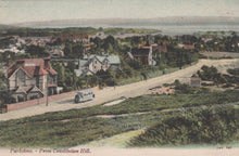 Load image into Gallery viewer, Vintage postcard of Parkstone from Constitution Hill with houses and a road.
