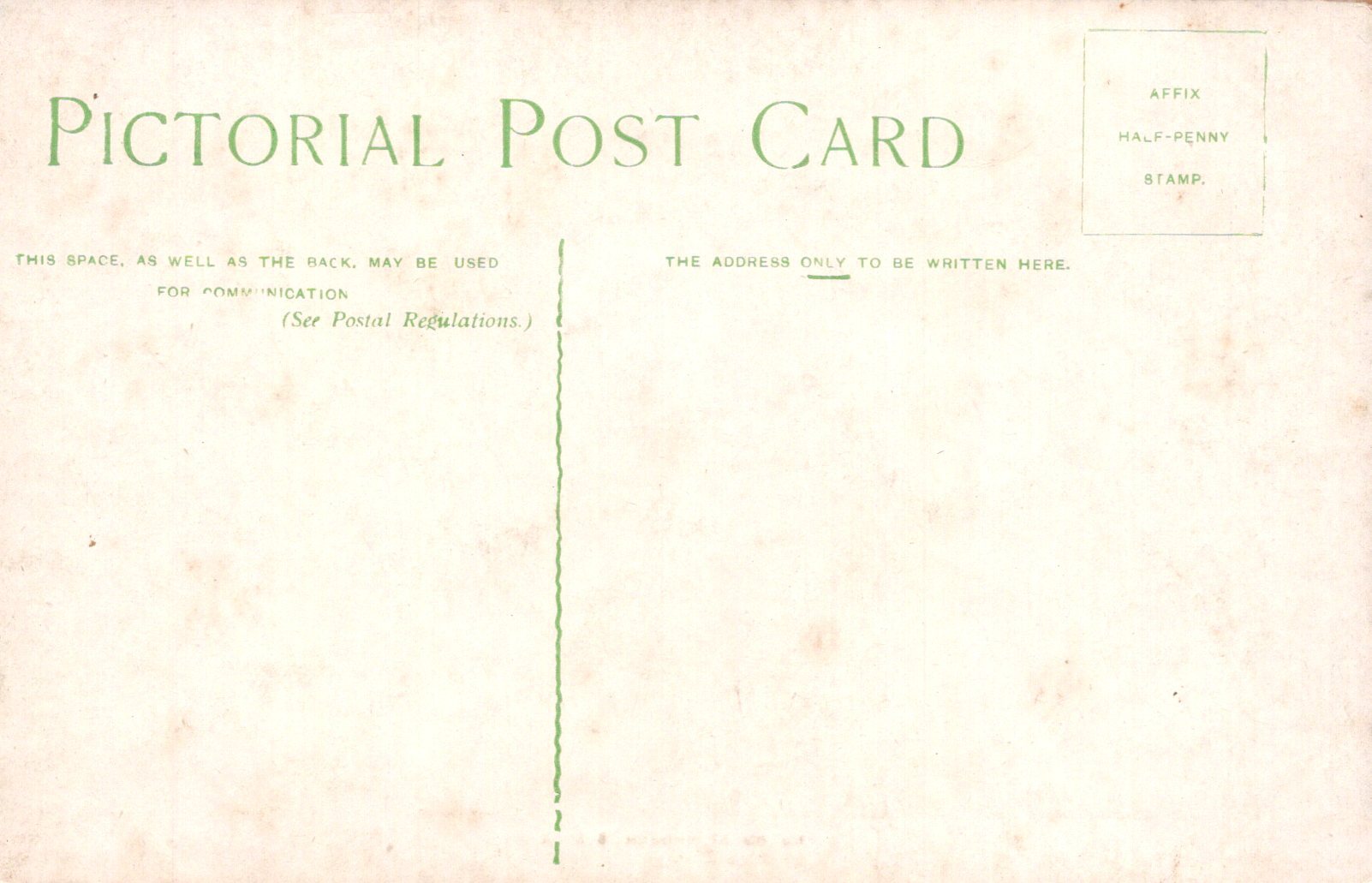 Vintage postcard with 'Pictorial Post Card' text and blank space for writing.