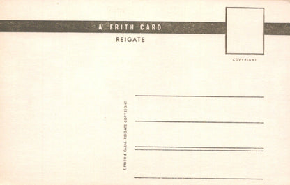 Back of a vintage postcard with 'A Frith Card' branding and address lines.