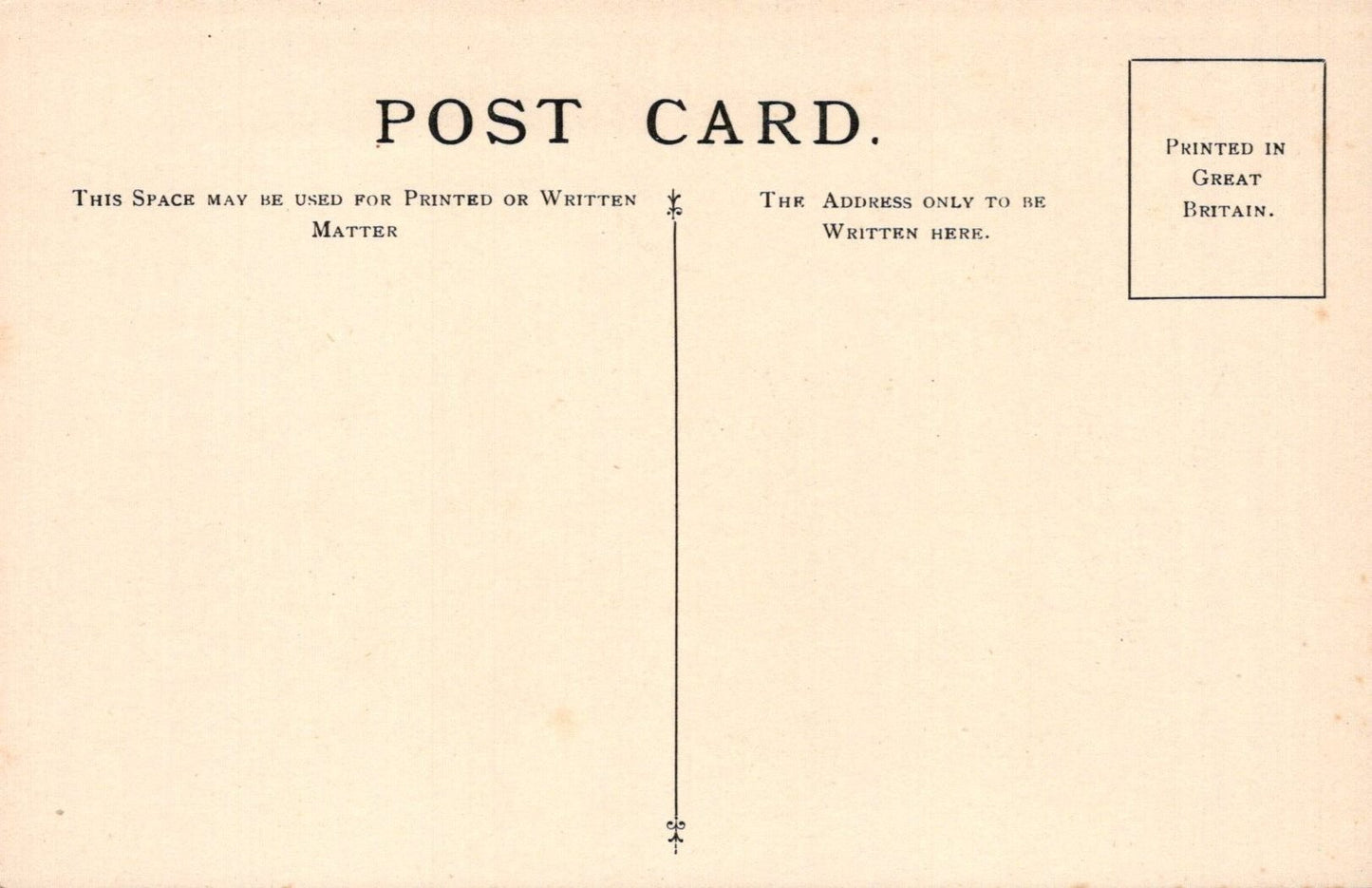 Vintage postcard with printed text and design elements on a beige background