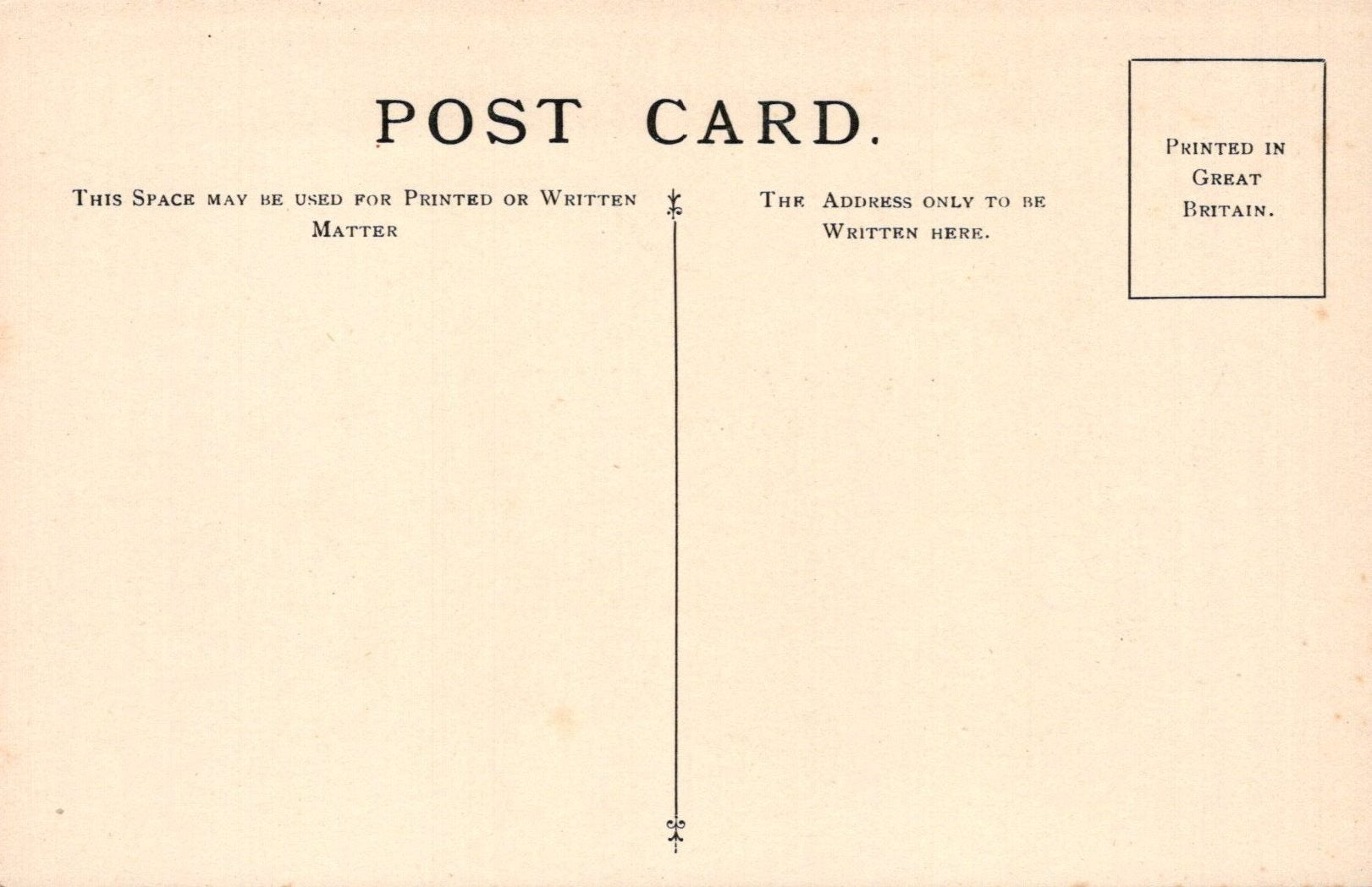 Vintage postcard with printed text and design elements on a beige background