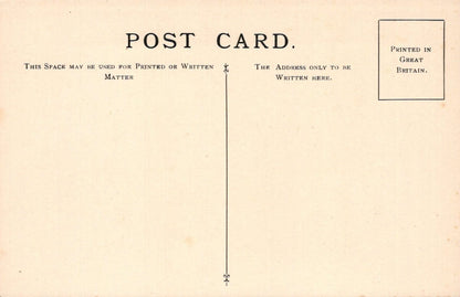 Vintage postcard with printed text and design elements on a beige background