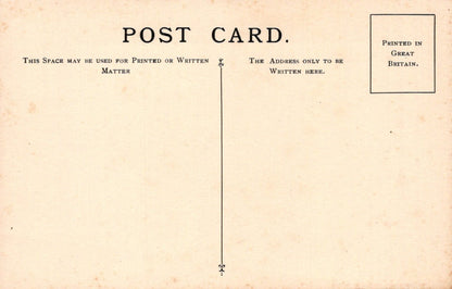Vintage postcard with printed text and a line for writing on it.