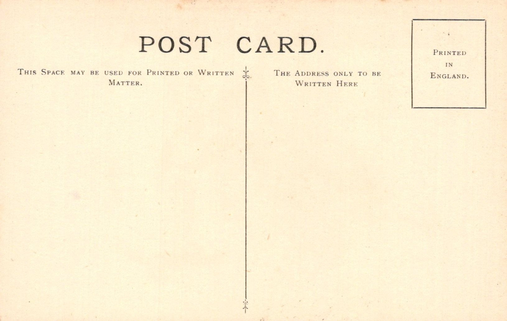 Vintage postcard with printed text and a stamp on a beige background